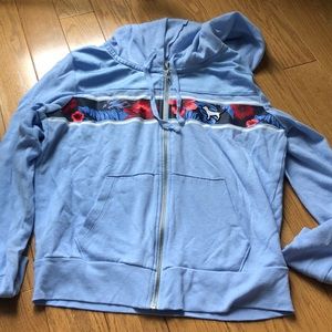 Light blue, victoria’s secret/PINK full zip hoodie